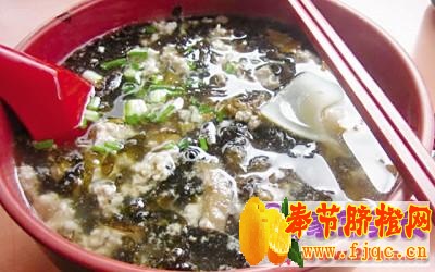 紫菜肉片汤